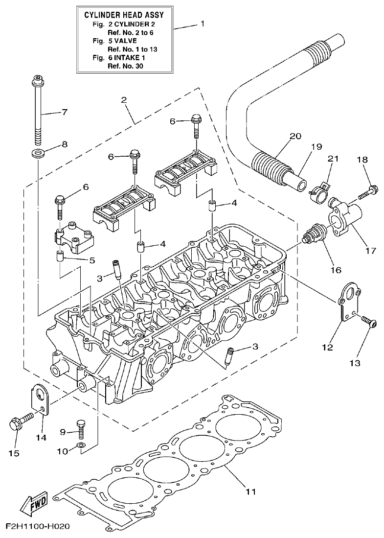 Yamaha FY1800-1HF2H300EA(1)_DE CYLINDER 2 parts diagram